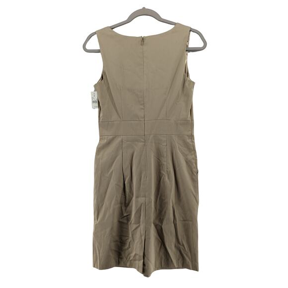Mossimo Jumper Dress 4 Beige Khaki Tan Scoop Neck Sleeveless Pleated 269336 Mini - Picture 2 of 11